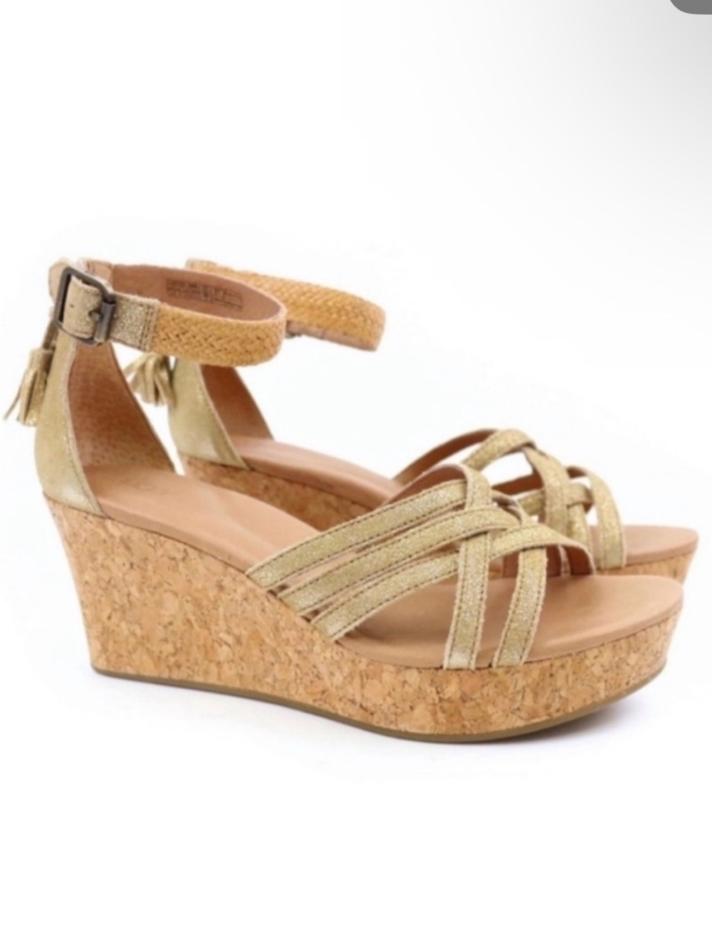 UGG Womens Lillie Gold Coast Espadrille Wedge Low Heel 💛